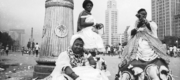 Photo of three women during Brazilian Carnaval