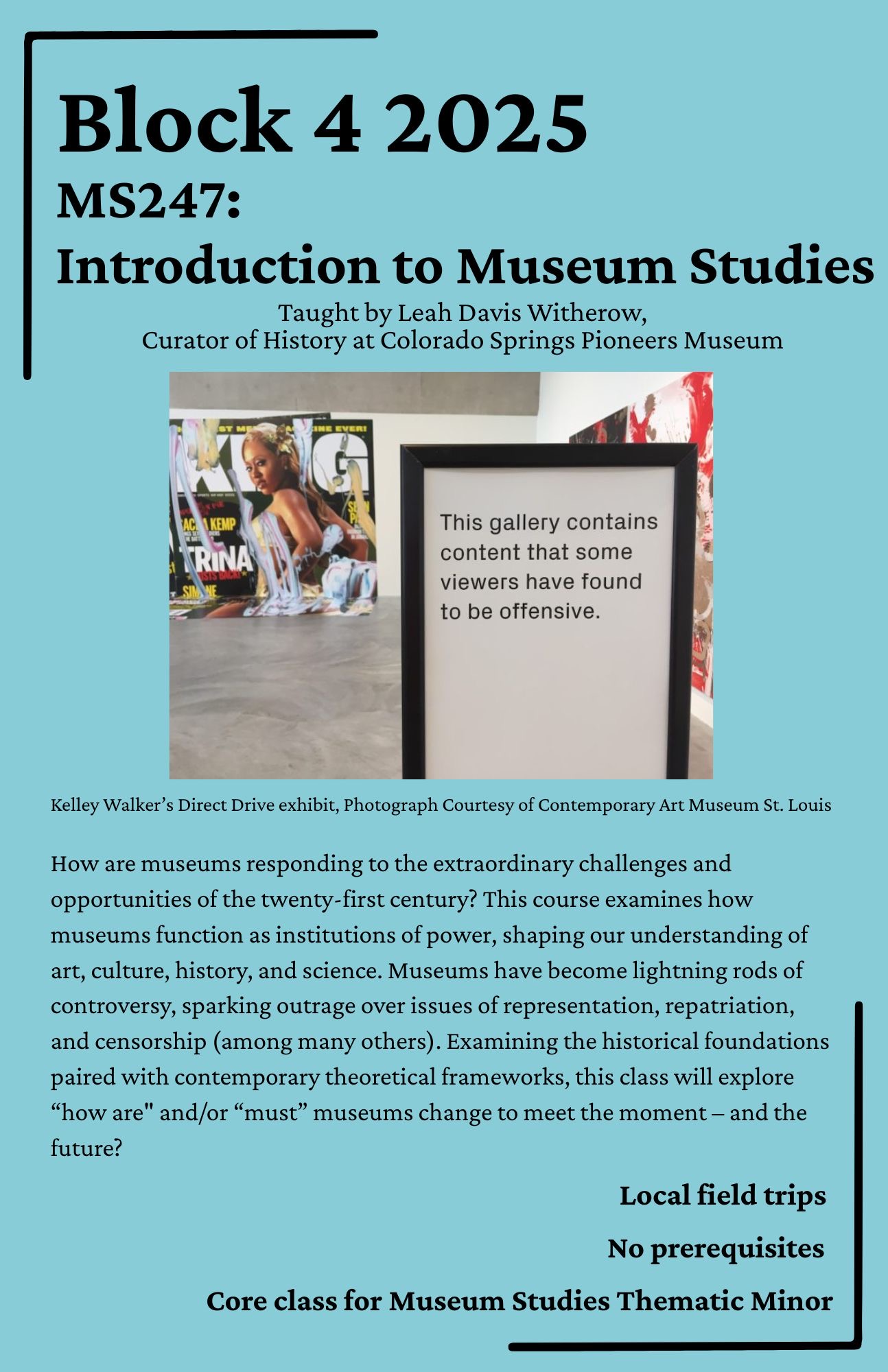 Block 4 Museum Studies poster