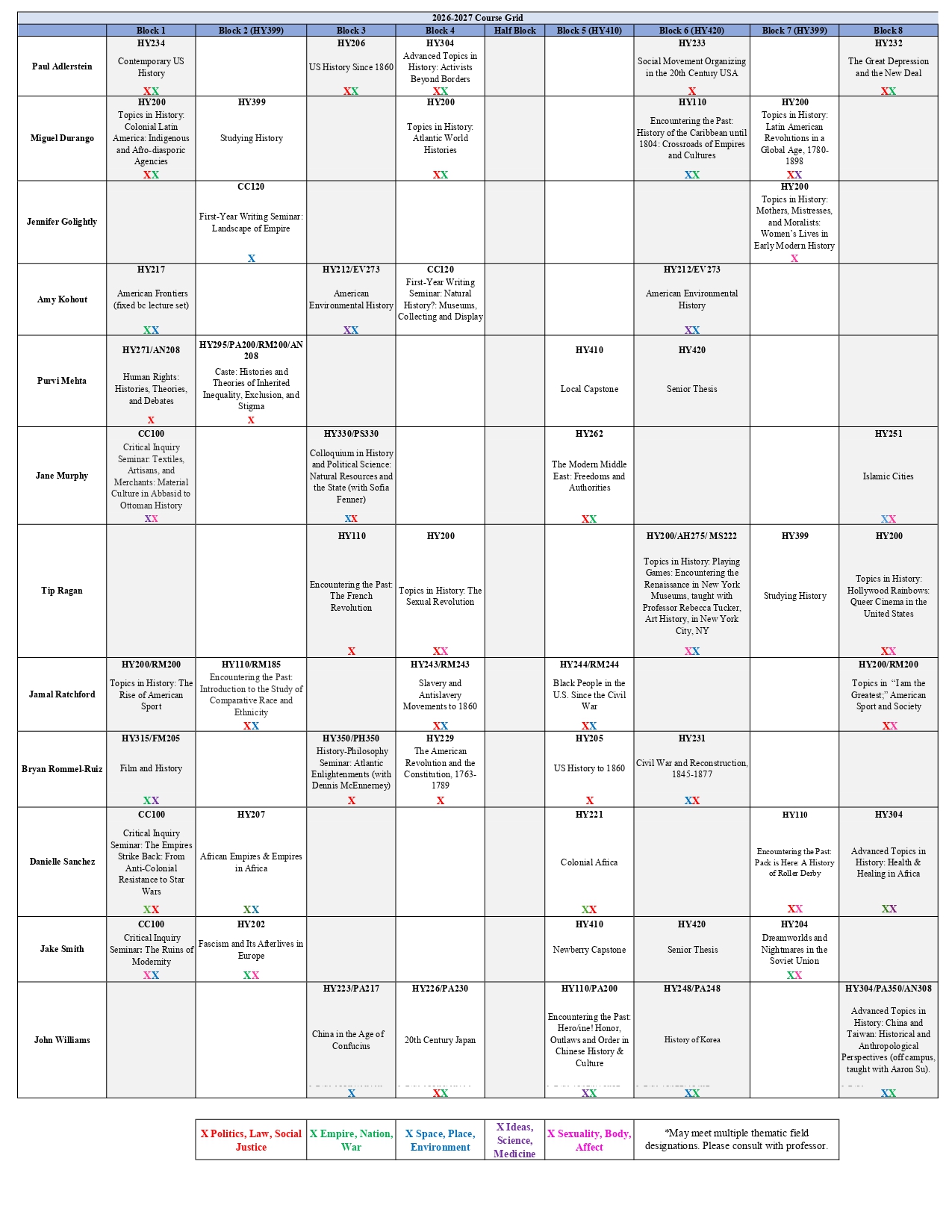 26-27 Course Grid