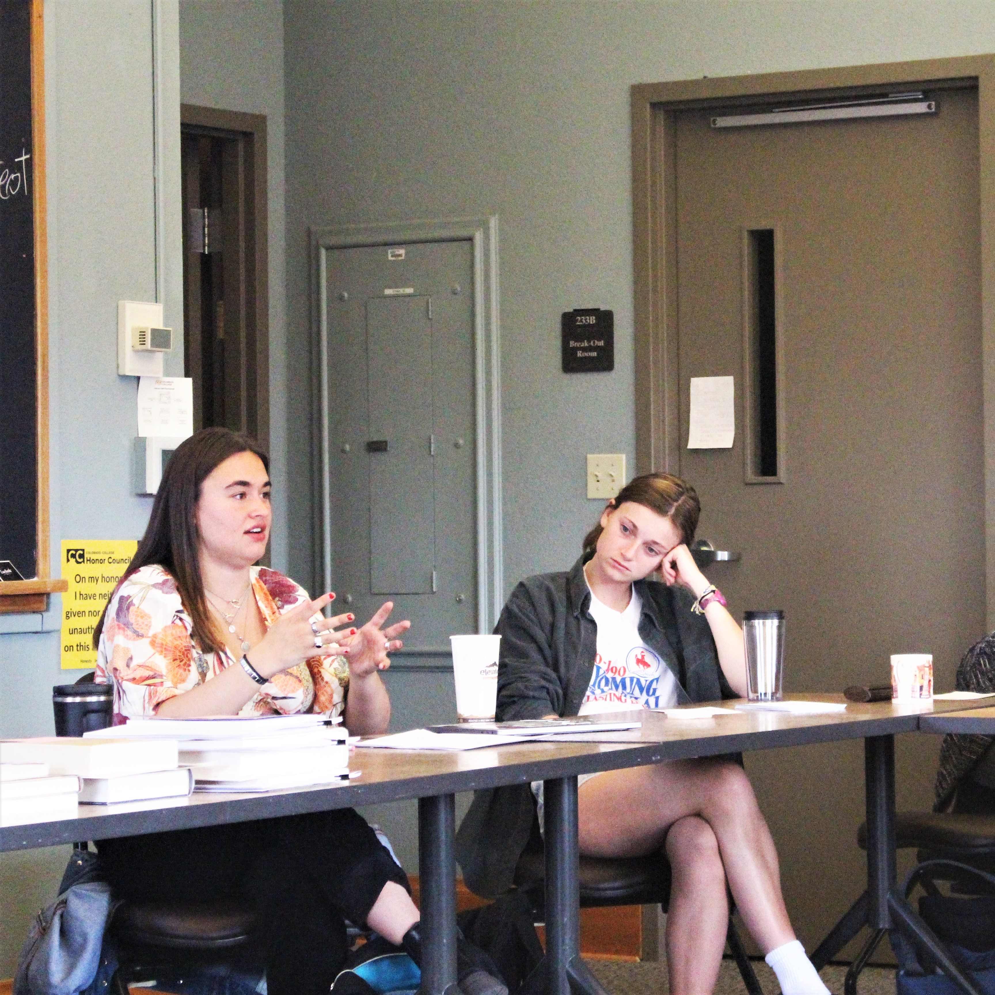 students answer questions after history day presentation