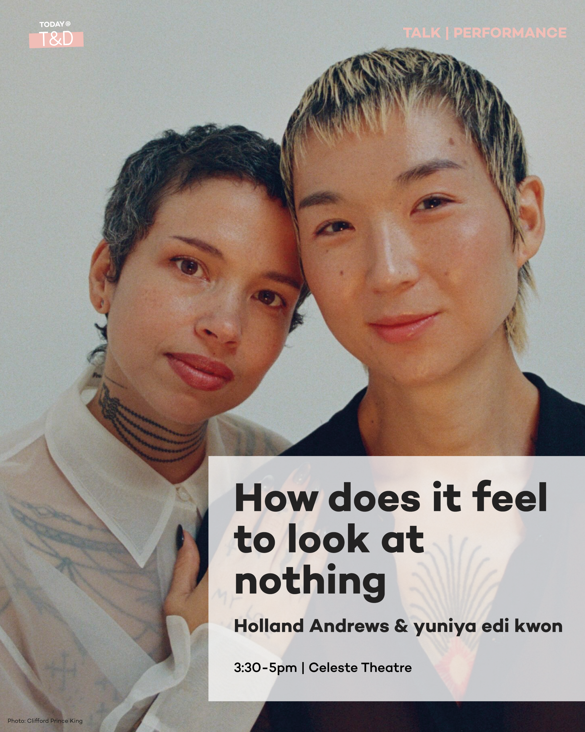 Poster for How does it feel to look at nothin, by Holland Andrews and yuniya edi kwon. More info below.