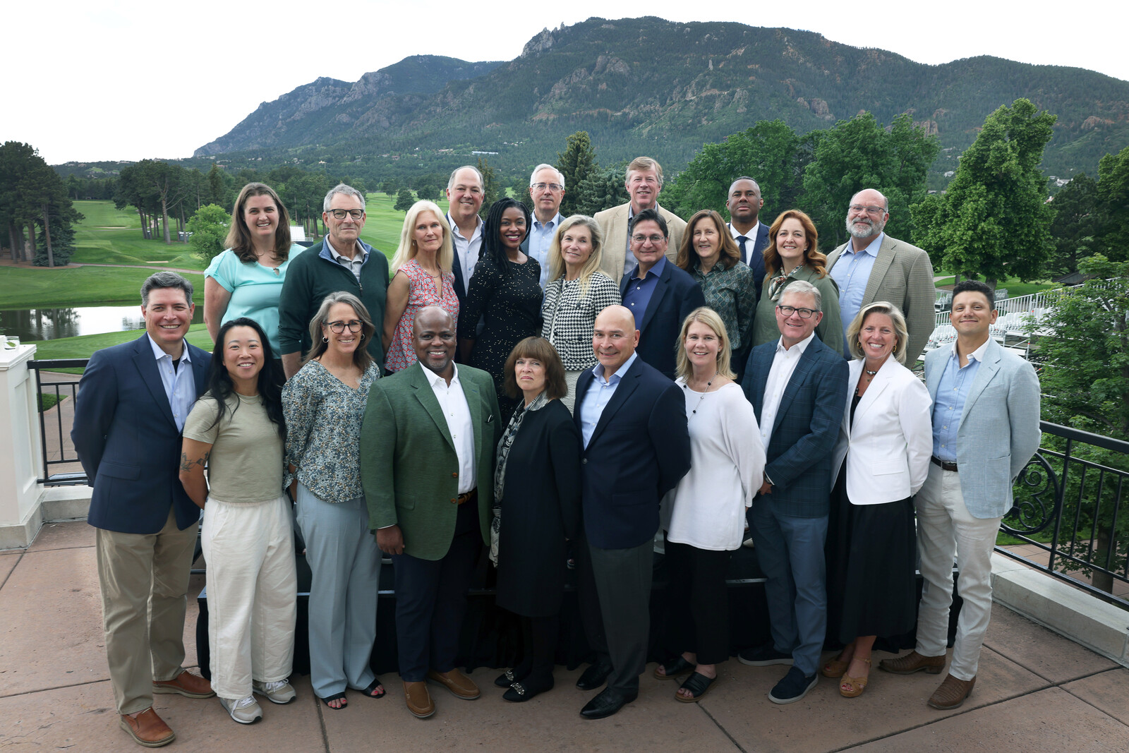 Image shows Colorado College Board of Trustees together outside