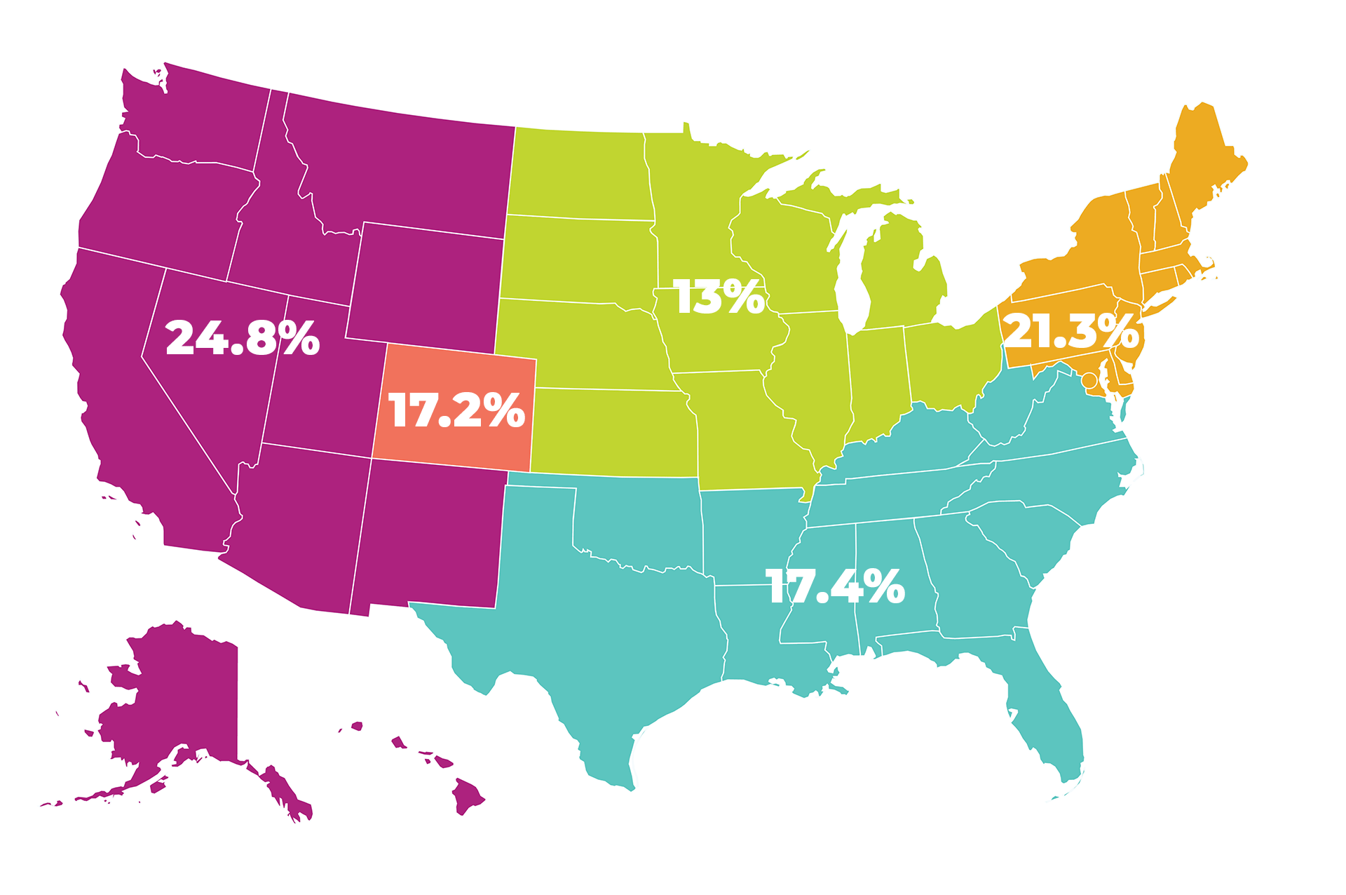 Home states and countries for Colorado College Class of 2029