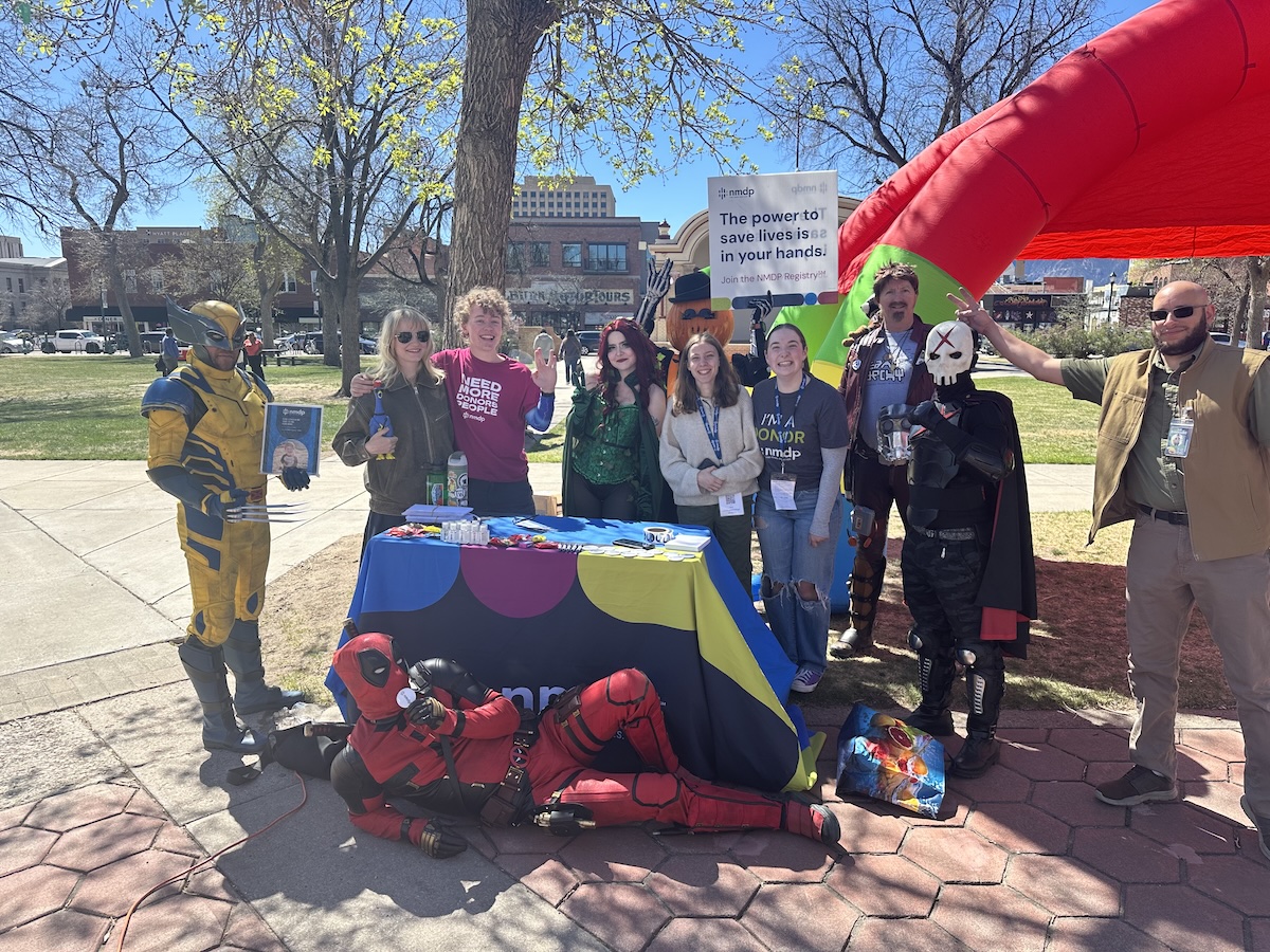 Ally Gehl ’28, Grizz Morin ’28, Iris Pixler ’27, and Wren Cohen ’29 tabling at Dennis the Emu’s birthday party in April 2026. Photo provided by Pixler.