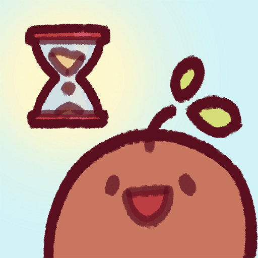 Focus Friend logo, a small bean shaped creature with an hourglass