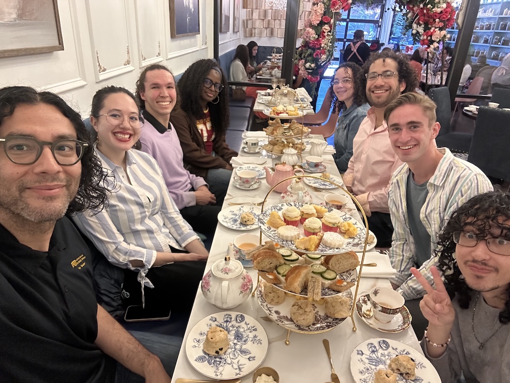 peer educators enjoying a meal together