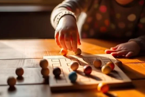 Child learning with a toy