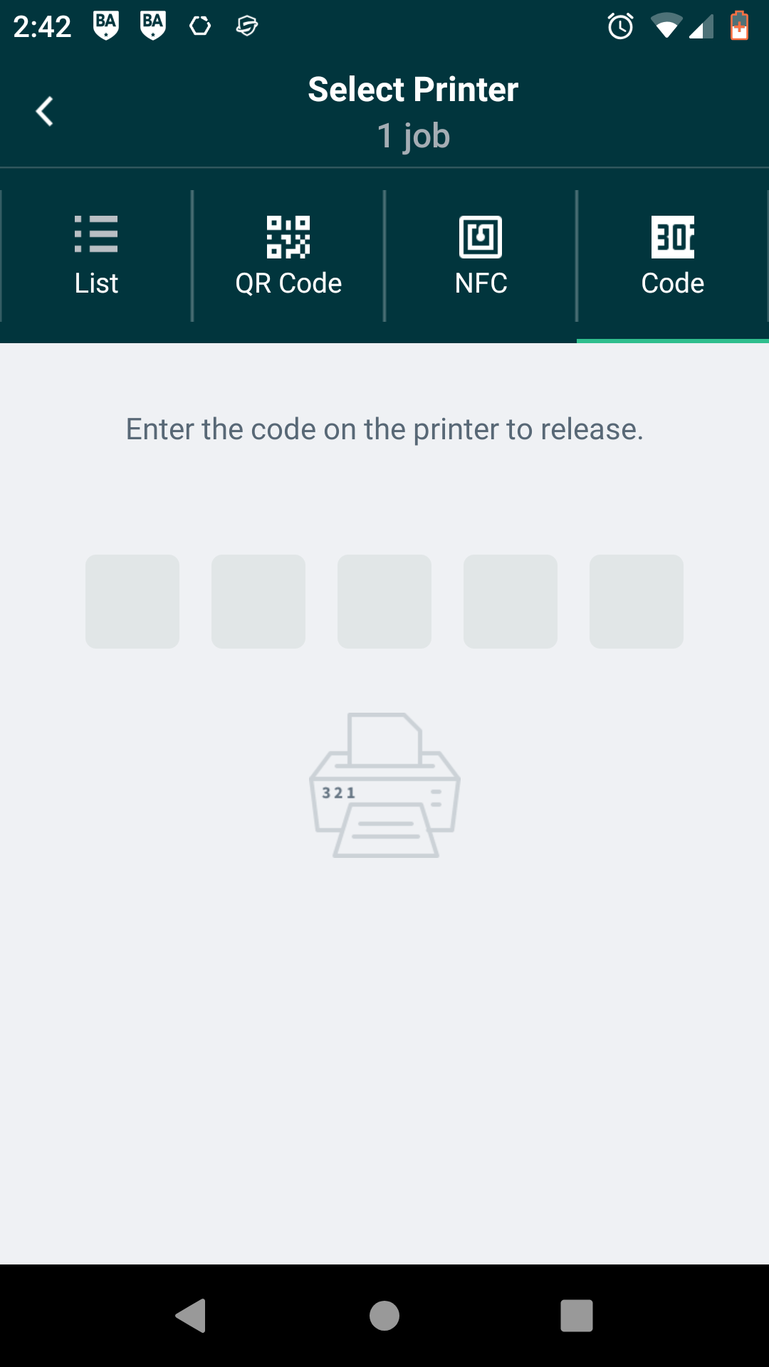 Enter code