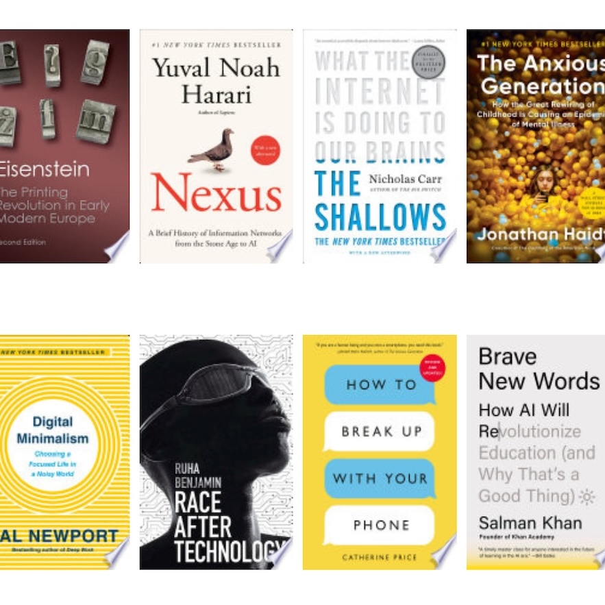 Assorted book covers of course assigned reading