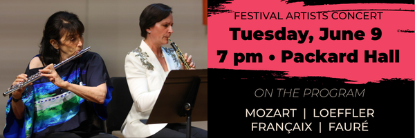 Festival Artists Concert June 9, 7 p.m., Packard Hall