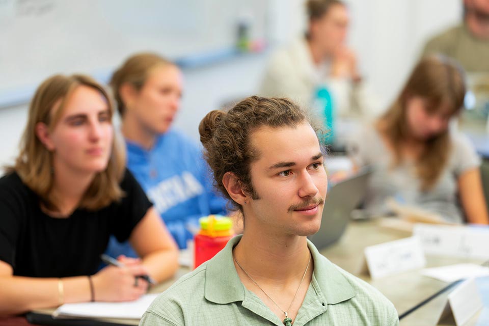 People talking outside